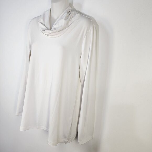 Susan Graver Top Women's Small Modern Essentials Liquid Knit Cowl Ivory A615668 - Picture 5 of 8